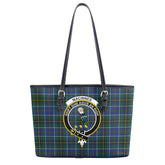 MacInnes Modern Tartan Crest Leather Tote Bag